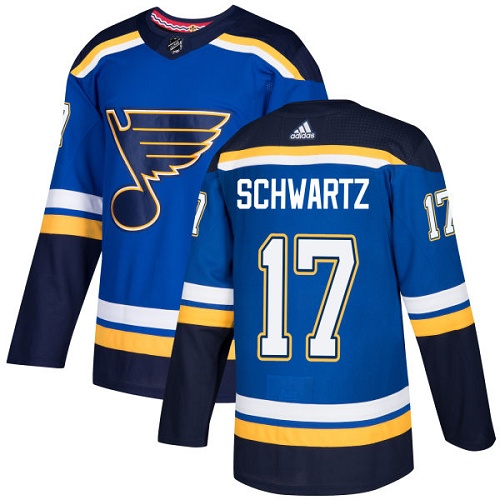 Adidas St.Louis Blues #17 Jaden Schwartz Blue Home Authentic Stitched Youth NHL Jersey->youth nhl jersey->Youth Jersey